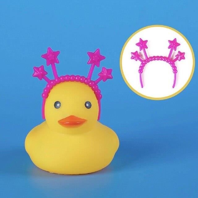 Canard En Caoutchouc Pour Voiture – Ornement Tableau De Bord Mignon, Avec Lunettes, Collier Et Chapeau - 9