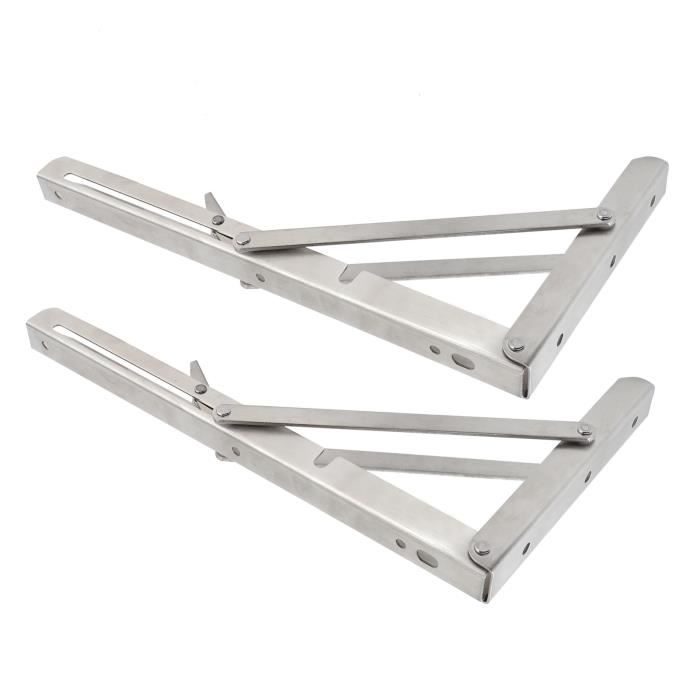 Paire De Supports Pliants En S/S Pour étagère, Bureau, Table, Banc - 14", Design Moderne