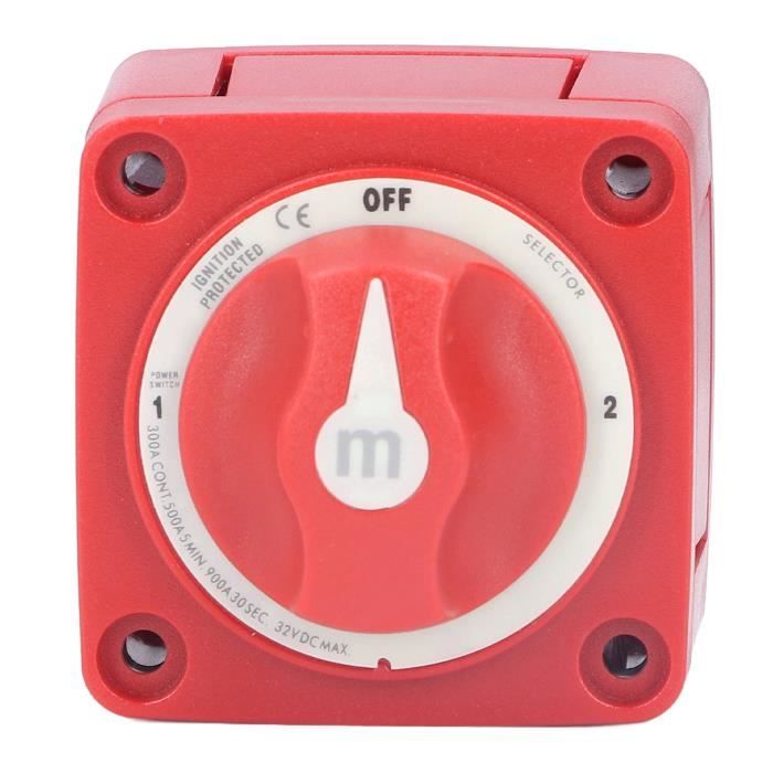 Interrupteur Coupe-Batterie 300A Marine - 3 Positions (OFF-1-2), Étanche IP66, Pour Camping-car, Bateau