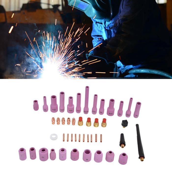 Kit 33 Pièces Pour Soudage TIG RIVERWELD - Tasses Pyrex, Lentilles à Gaz, Collets