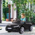Véhicule électrique enfant Audi TT RS 12 V 35 W V. max. 5 Km/h télécommande effets sonores + lumineux noir 123x71x49cm Noir-1