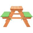 ABB Table de pique-nique pour enfants avec bancs 89x79x50 cm Sapin - Qqmora - BSD50262-1