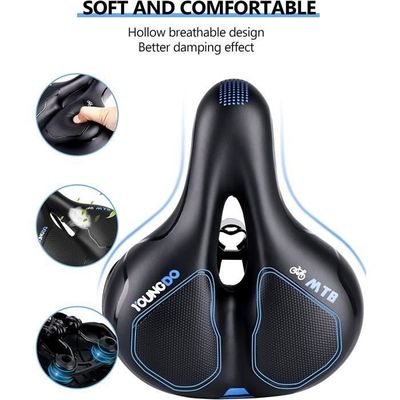 SELLE,Black--selle de vélo de route et vtt en cuir PU, intégrée, siège