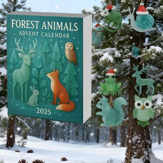 Calendrier De L'Avent 2D En Verre De Mer - Décoration Noël 24 Jours Avec Surprises Miniatures - 8
