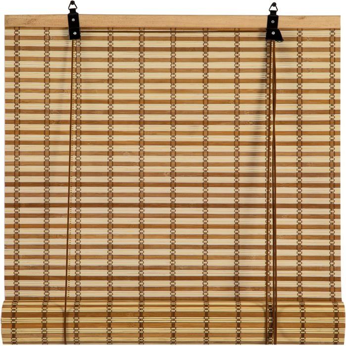 Store Enrouleur Bambou Naturel 40x120 Cm – Rideau Brise-Vue Et Protection Solaire Pour Fenêtre, Balcon, Jardin, Percage Requis