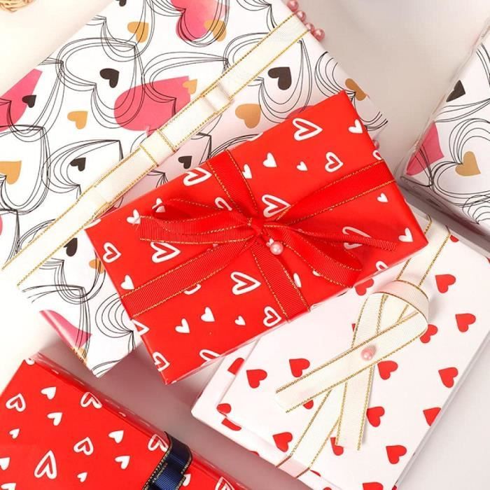 Papier Cadeau Anniversaire Papier Cadeaux Emballage Cadeau 10Pcs Day Saint  Valentin Ombre Coeur [600] - Cdiscount Beaux-Arts et Loisirs créatifs