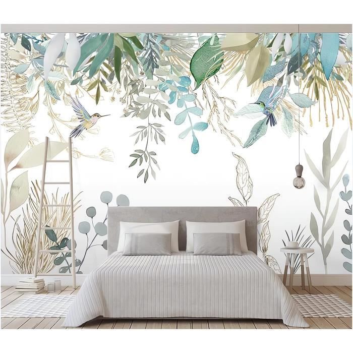 Papier Peint Panoramique 3D Plantes Tropicales Feuilles Fond De Fleurs ...