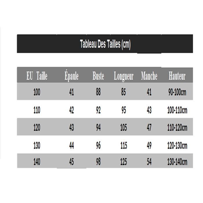 Taille sales vetement ado