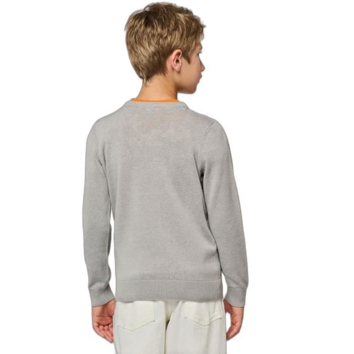 Pull col v garçon gris fonce chine - Cyrillus