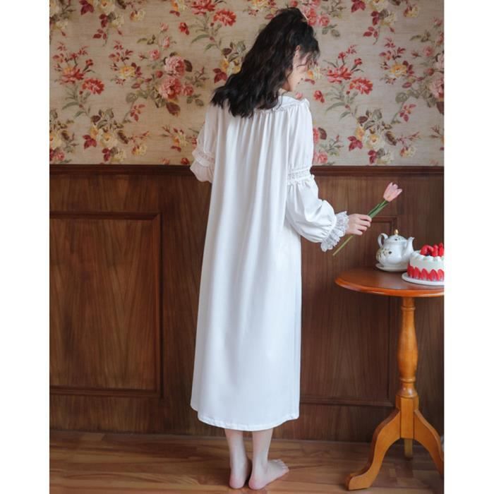 Chemise de nuit blanche longue 2025
