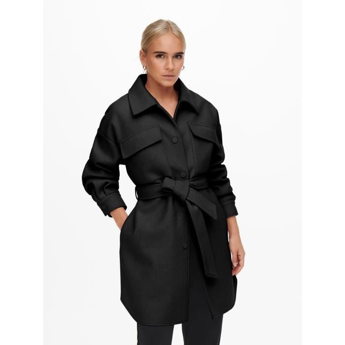 Manteau only noir femme online