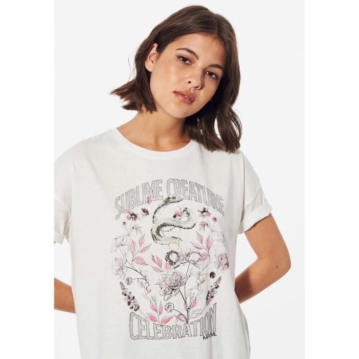 T shirt blanc loose femme clearance