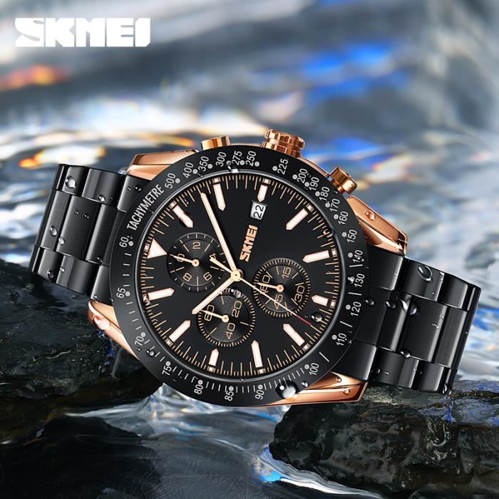 SKMEI Montre Homme d Affaires Luxe D contract e Bracelet en Acier