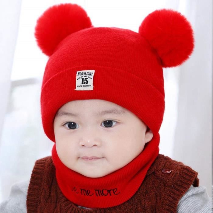 Bonnet Bébé Fille Hiver Pompom 0-12 Mois Tricotés Bonnet Bébé Garçon  Naissance Chaud Écharpe Bébé Fille Automne Ensemble Bébé @M168 - Cdiscount  Prêt-à-Porter