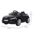 Véhicule électrique enfant Audi TT RS 12 V 35 W V. max. 5 Km/h télécommande effets sonores + lumineux noir 123x71x49cm Noir-2
