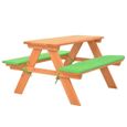 ABB Table de pique-nique pour enfants avec bancs 89x79x50 cm Sapin - Qqmora - BSD50262-2