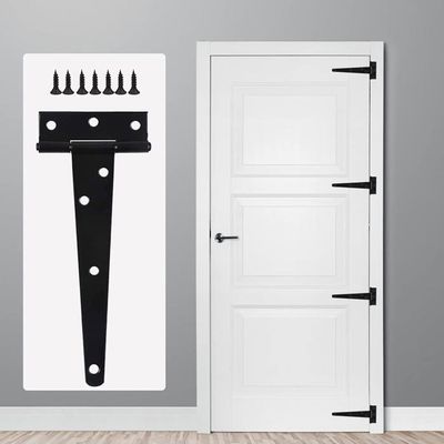 Lntyq Charniere Porte Lourde 6pcs, Charniere Porte 6 Pouces, Charnière En T Noires, Charniere