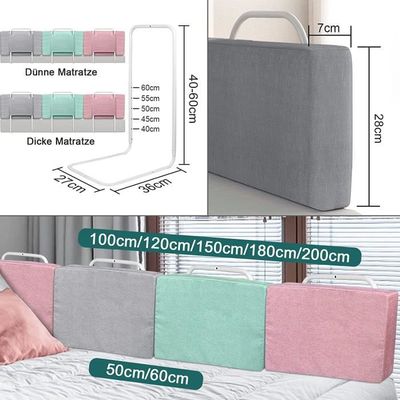 Barrière De Lit Enfant 180 Cm - Réglable 5 Hauteurs - Déformable & Antidérapante - Gris Lin