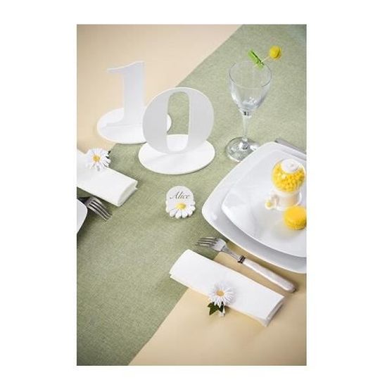 S R//5051-1 Centre de Table Anniversaire Blanc 60 Ans en Bois.