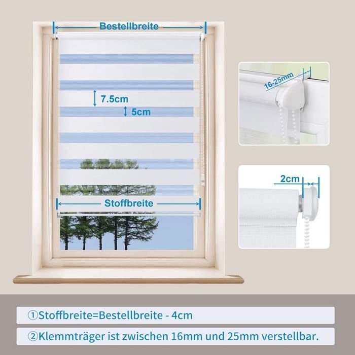 Lot De 8 Supports Pour Stores Doubles - Fixation Sans Perçage Pour Fenêtres PVC Et Bois - Colle Forte Incluse - 6
