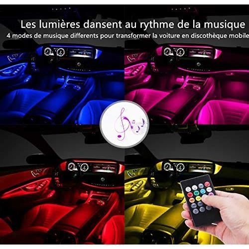 Éclairage intérieur à LED pour voiture, Bande de LED Musique Multicolore  pour Auto, Commande Vocale APP Contrôle Lumières Déco[619] - Cdiscount  Maison