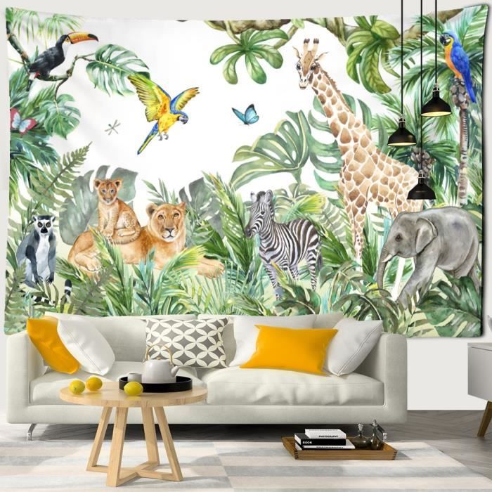 Tapisserie murale suspendue en forme de palmier, feuilles tropicales, motif  de fleurs, tapisserie murale de plage, toile de fond animale, tapis en tissu  – les meilleurs produits dans la boutique en ligne