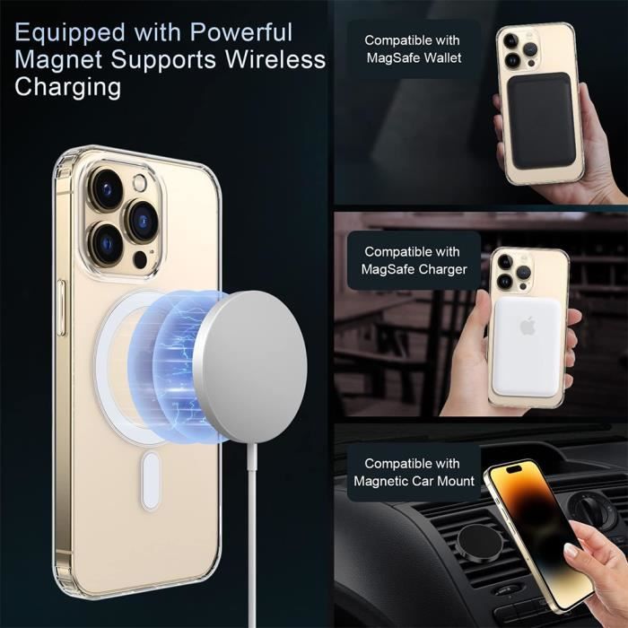 Coque pour iPhone 15 Pro avec Cercle Magnétique + 2 Verres Trempés + 2  Protection Objectif Arrière - Cdiscount Téléphonie
