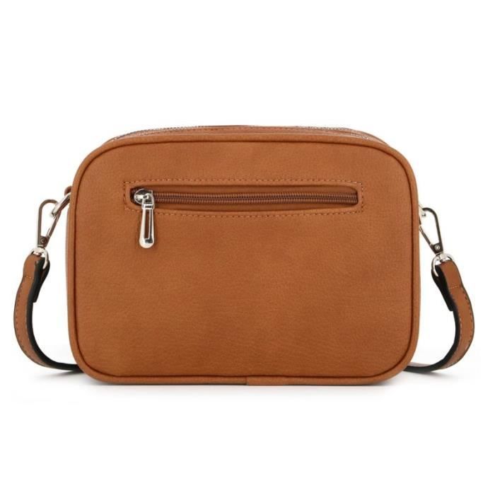 Flora Co Paris Sac Cam ra Bandouli re Femme Double Zip Frange