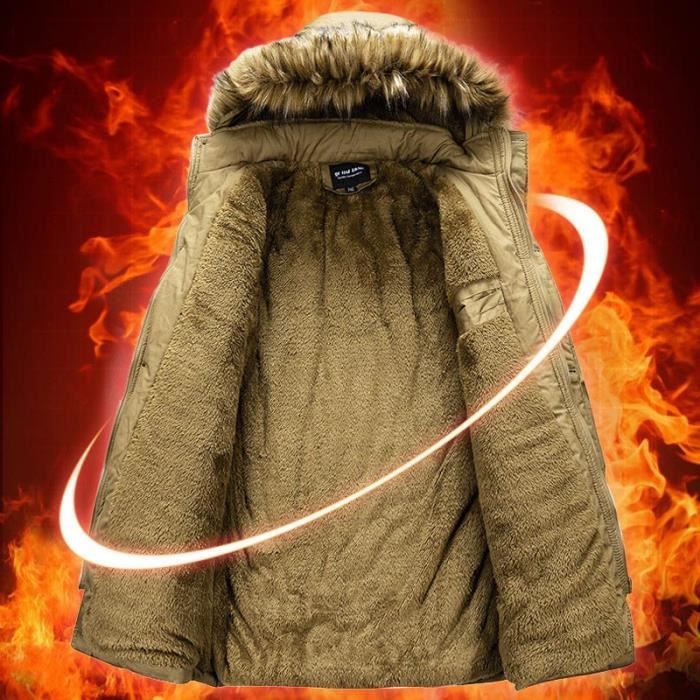 Veste longue kaki clearance homme