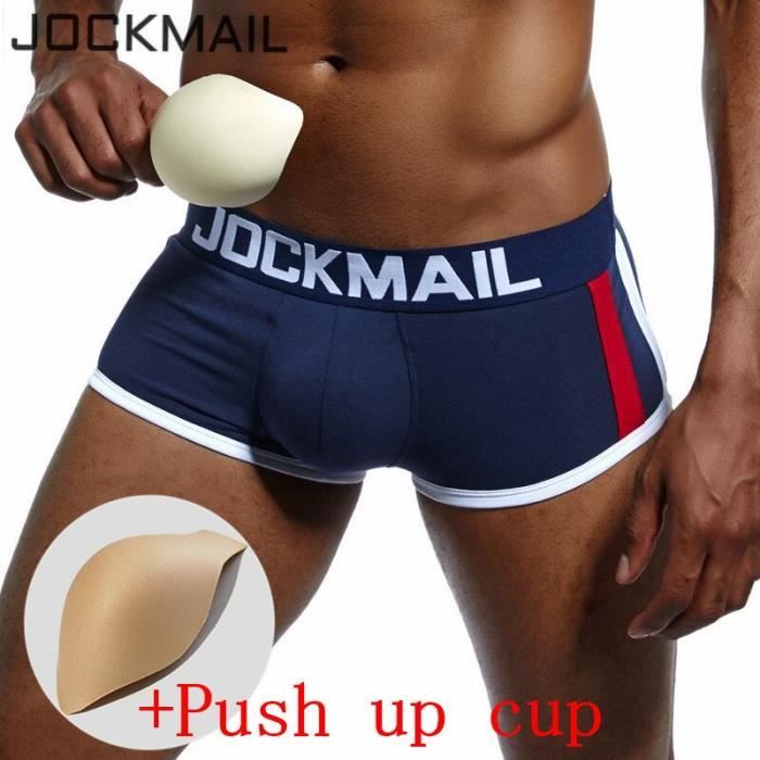 Sous vetement sous vetements de marque pour hommes boxers renfles ameliorant la coupe push up sous vetements Type Navy Blue Blanc Cdiscount Pret a Porter