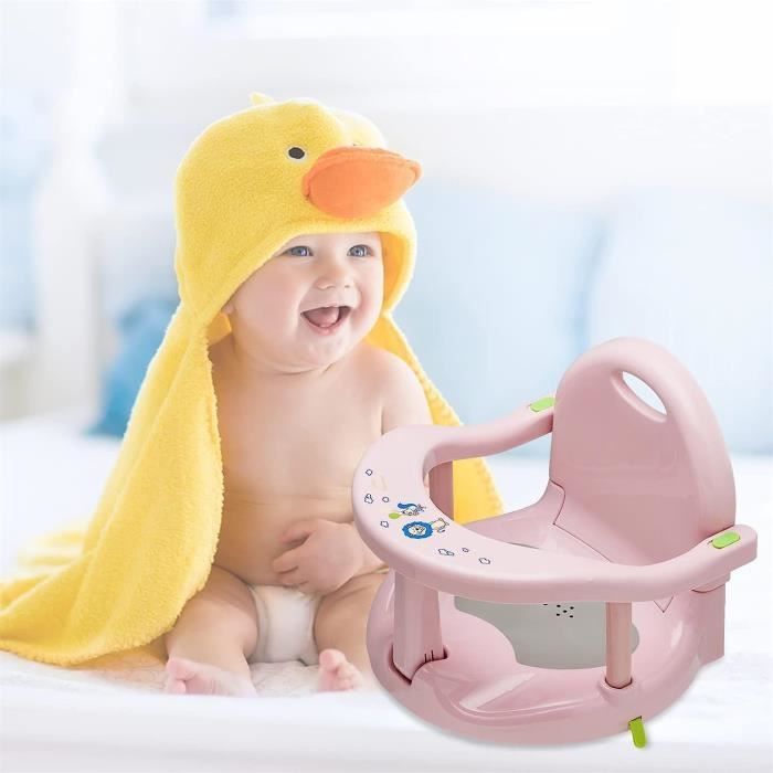 Siège de Bain pour Bébé de 3 Positions avec Ventouses Puissants en PVC,  Poignée de Volant; Siège de bains, Antidérapant, pour Bébés de 6 à 18 mois  : : Bébé et Puériculture