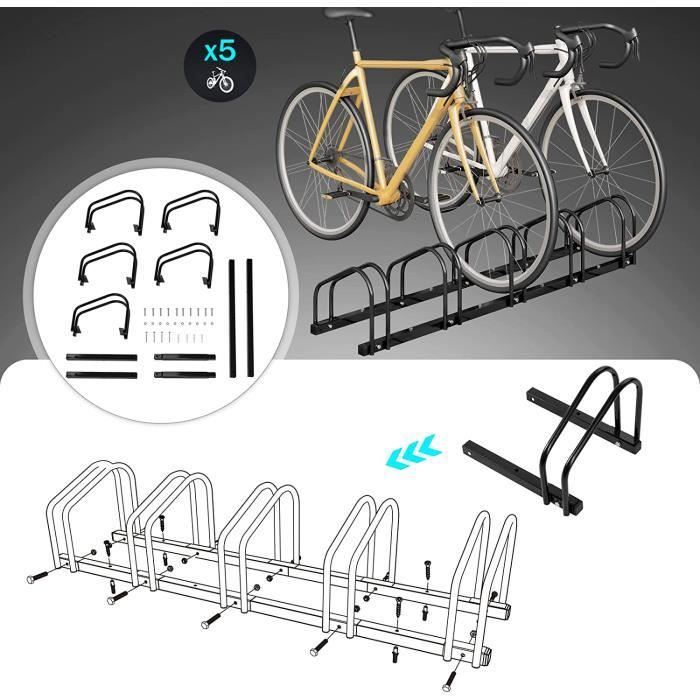 WOLTU Râtelier Vélo pour 5 Vélos, Range Vélo au Sol ou Mural