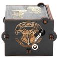 Boîte à musique à manivelle en bois mécanique Noir Harry Potter LANQI-3