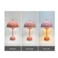 Lampe de table sans fil LED Rechargeable au design moderne Simple, idéal pour décoration chambre fille- Rose-3