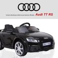 Véhicule électrique enfant Audi TT RS 12 V 35 W V. max. 5 Km/h télécommande effets sonores + lumineux noir 123x71x49cm Noir-3