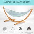 Support de hamac - OUTSUNNY - Structure en bois de pin - Charge max. 120 Kg - 325x120x118cm-3