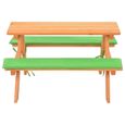 ABB Table de pique-nique pour enfants avec bancs 89x79x50 cm Sapin - Qqmora - BSD50262-3