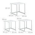 Lot De 2 Tables Gigognes - 2 Tiroirs - Plateau à Motif De Marbre Blanc Noir 97588716