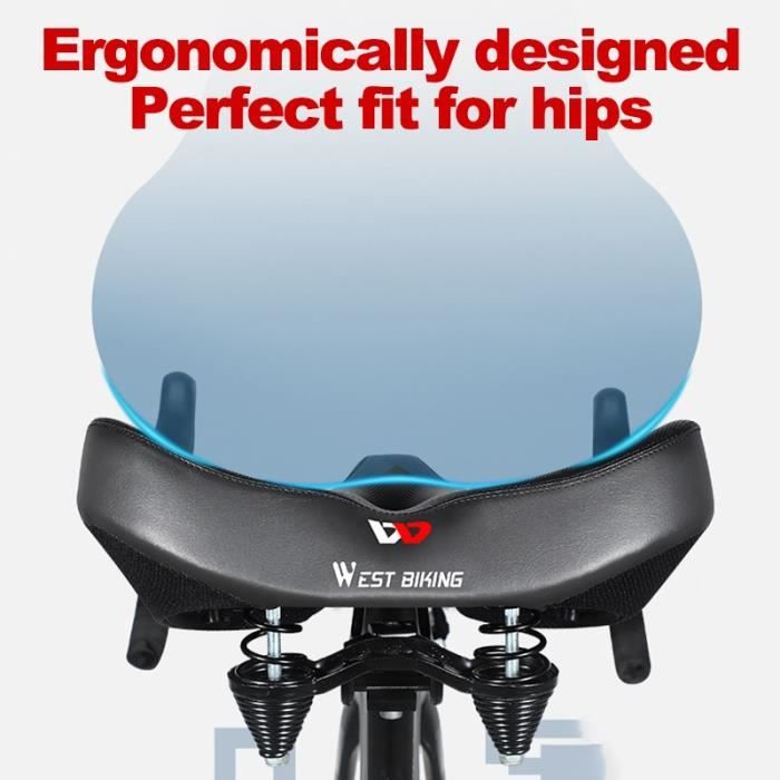 Selle De Vélo HNVNER Gel Confort - Ergonomique, Respirante, Antidérapante - Pour VTT, Ville, Route