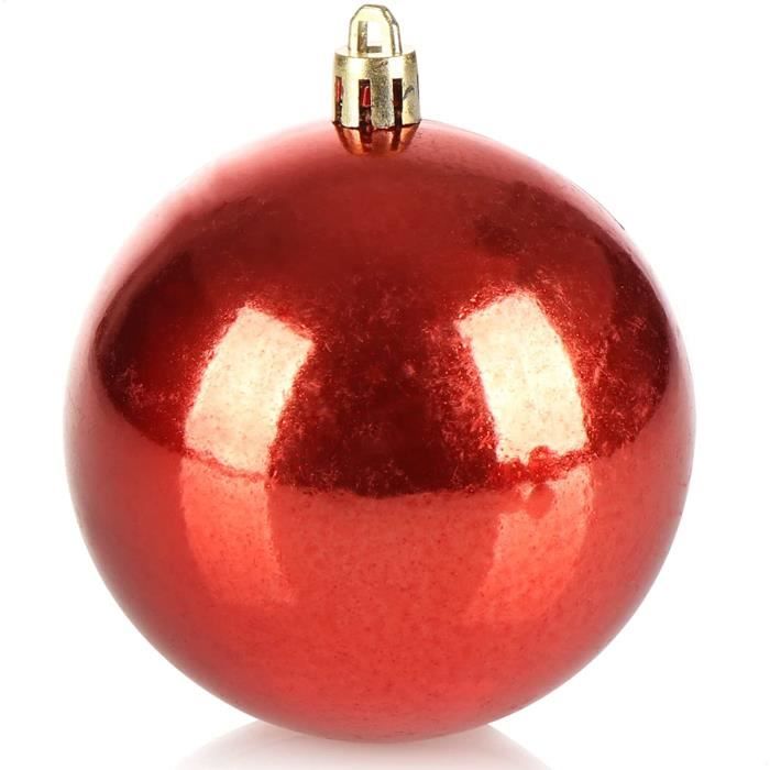 Décorations De Noël De Noël Boules De Noël En Plastique Avec Pic En Verre Rouge 6-8-10