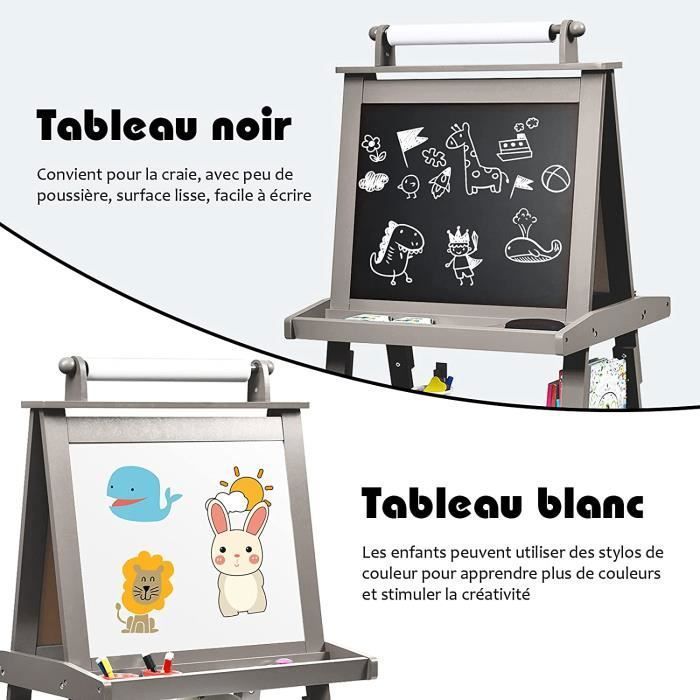 Chevalet Enfant Double Face Blanc/Noir GOPLUS - Tableau Rotatif Réglable En Hauteur Avec Rangement (Vert)