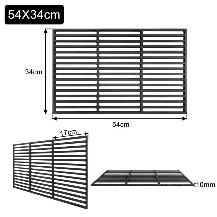 Gimisgu Lot 2 Grilles Barbecue Fonte Émaillée – Universelles 42×28 & 60×40 Cm