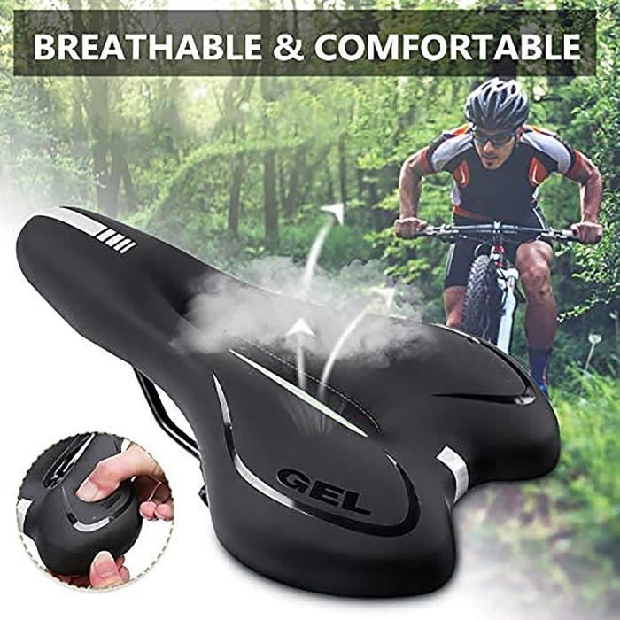 Selle de Vélo Gel Ergonomique avec Amortisseur à Double Ressort, Siège de  Vélo Universelle Respirant Confortable à Mousse à Mémoire - Cdiscount Sport