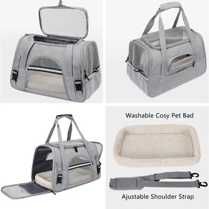 Tablier De Transport Pour Animal De Compagnie Avec Poche De Couchage, Portable Mains Libres Sur Le Devant, Sac De Transport En Coton Doux Et Respirant Pour Petit Chien Et Chat