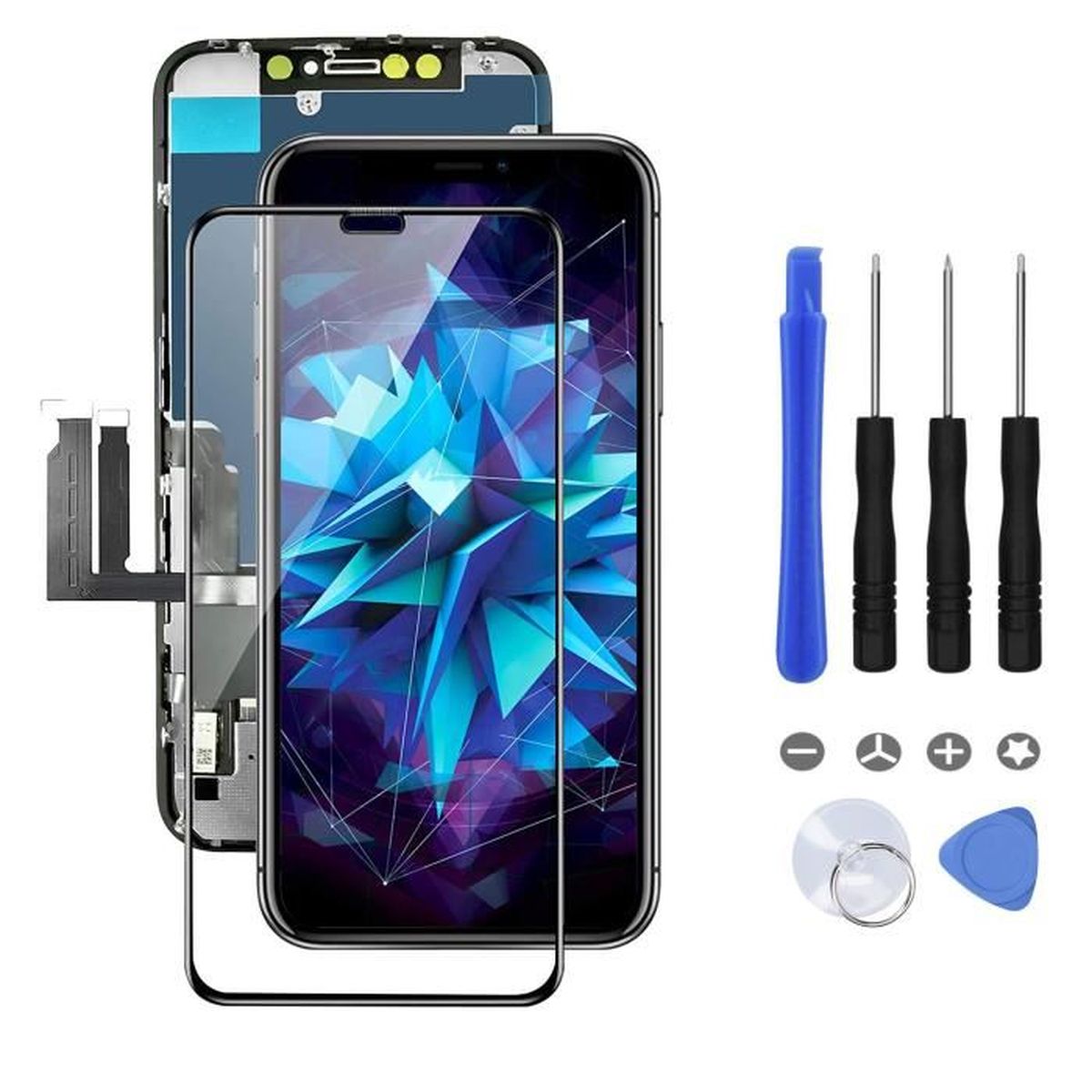 Écran LCD + Vitre Tactile Sur Châssis Pour Huawei Y6 2019 - Noir - Avec Outils - Neuf