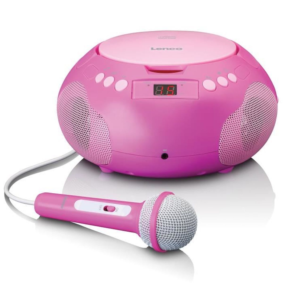 MINI CHAINE HIFI RADIO/LECTEUR CD PORTABLE AVEC. MIC ROSE Cdiscount