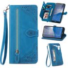 NO BRAND Verre trempé+Coque pour Xiaomi Redmi Note 13 5G, Retro PU Etui Housse en Cuir Portefeuille de Flip Case -Vigne à fleurs bleues SZY