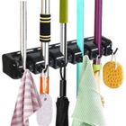 MELISSA & DOUG Porte Balai Mural-5 Emplacements et 6 Crochets-pour Cuisine, Salle de bain, Garage, Jard