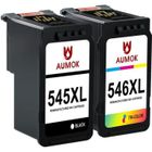 PG545 AUMOK Cartouches d'encre Compatible avec Canon PG-545 CL-546XL Pack 2 pour TS3150-3151-3350 MX495-490 MG2450-2455-2550 TR4550