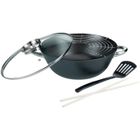Wok multifonction 5 pièces - GSW - 860956 - Fonte d'acier - 32 cm - Tous feux dont induction